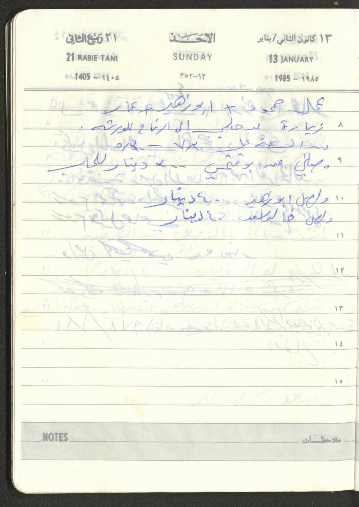 Mahmoud Khreisheh Diaries, Thinnaba- Tulkarm, 1985