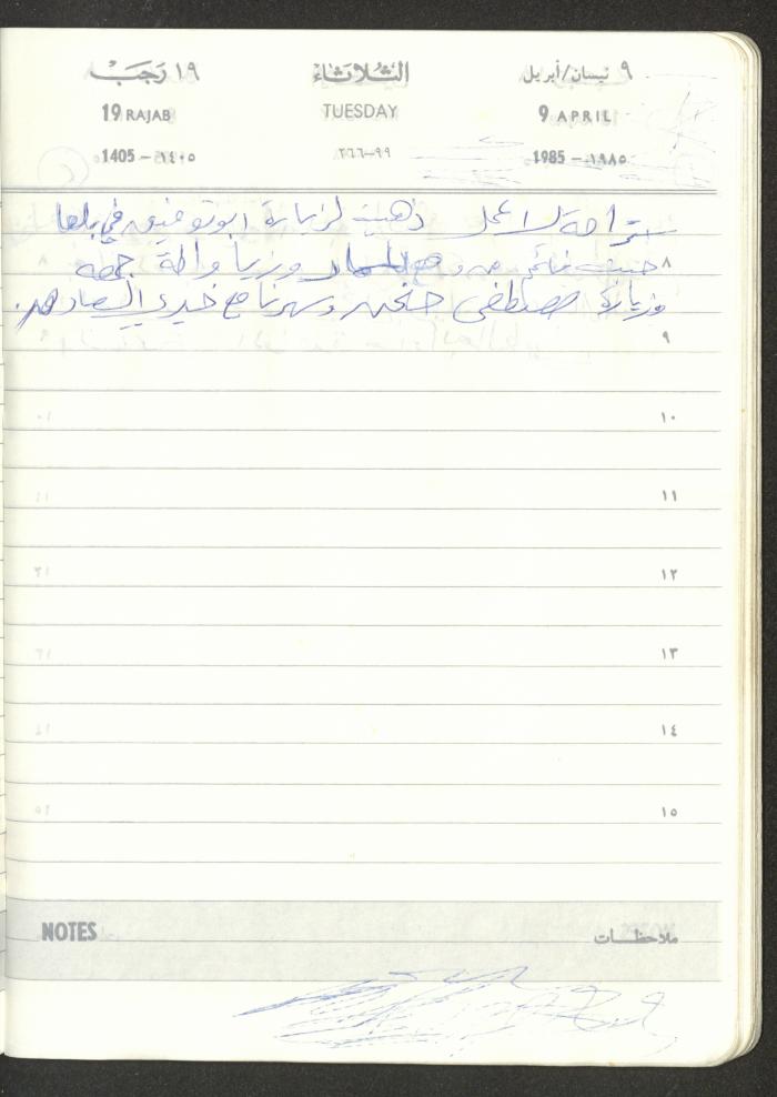 Mahmoud Khreisheh Diaries, Thinnaba- Tulkarm, 1985