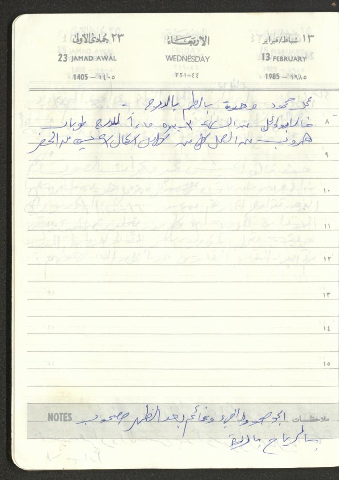 Mahmoud Khreisheh Diaries, Thinnaba- Tulkarm, 1985