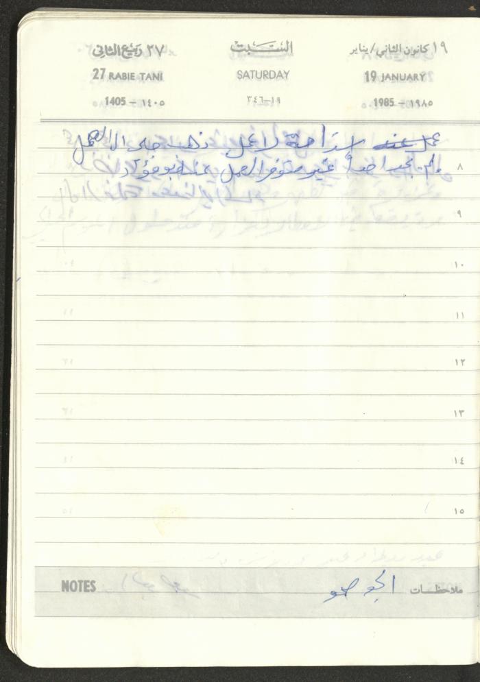 Mahmoud Khreisheh Diaries, Thinnaba- Tulkarm, 1985