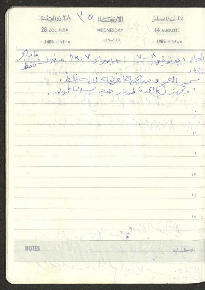 Mahmoud Khreisheh Diaries, Thinnaba- Tulkarm, 1985