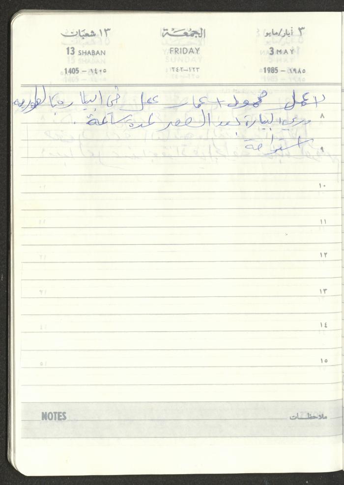 Mahmoud Khreisheh Diaries, Thinnaba- Tulkarm, 1985