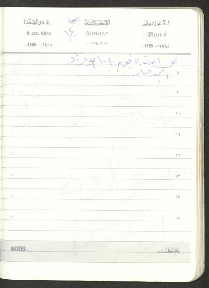 Mahmoud Khreisheh Diaries, Thinnaba- Tulkarm, 1985