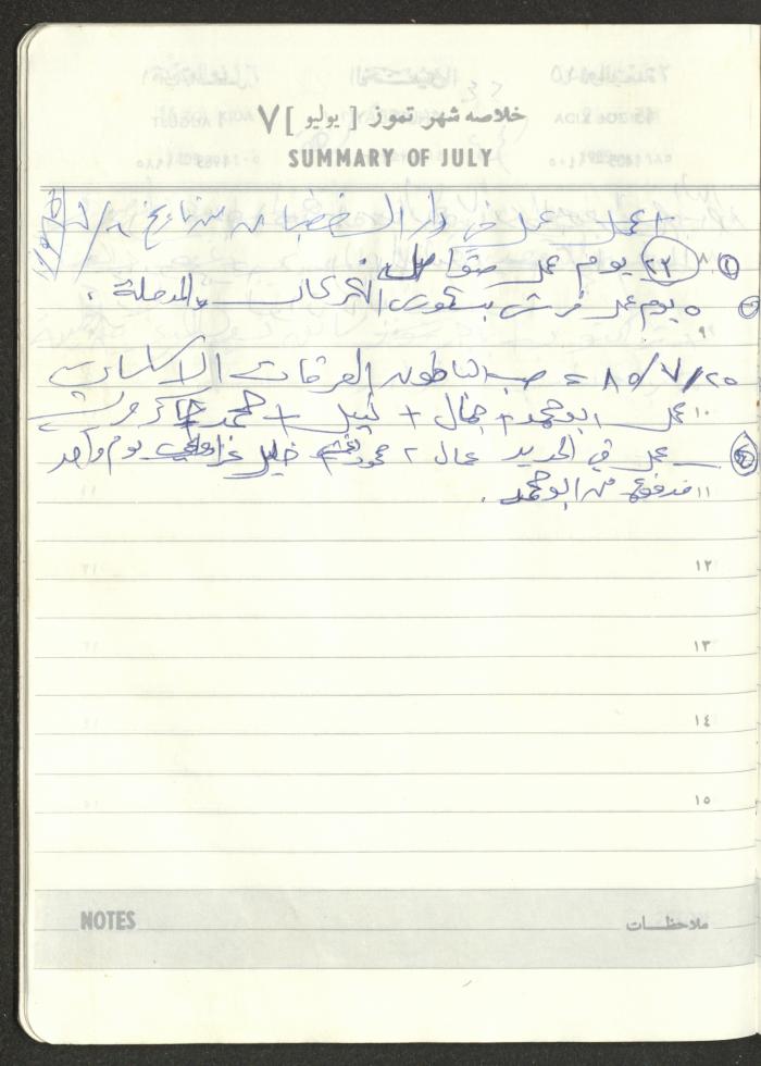 Mahmoud Khreisheh Diaries, Thinnaba- Tulkarm, 1985