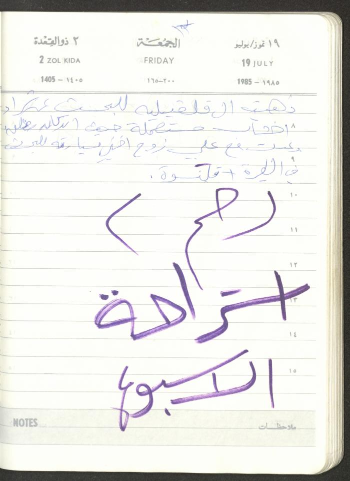 Mahmoud Khreisheh Diaries, Thinnaba- Tulkarm, 1985