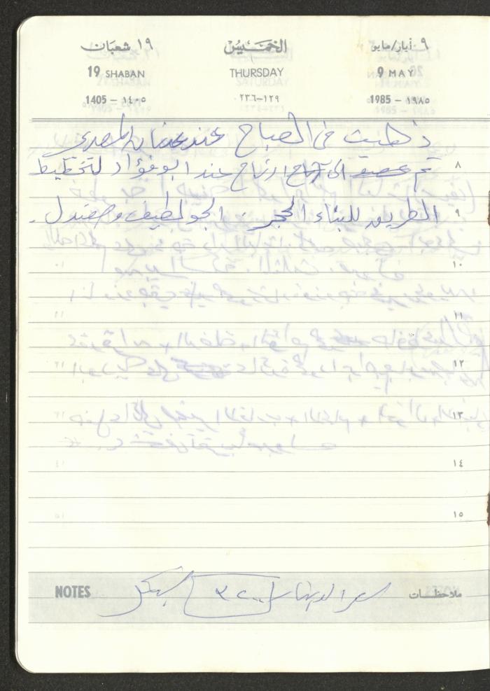 Mahmoud Khreisheh Diaries, Thinnaba- Tulkarm, 1985
