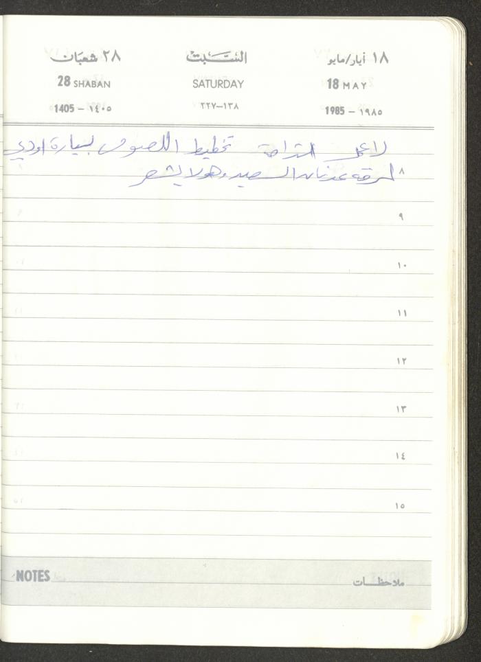 Mahmoud Khreisheh Diaries, Thinnaba- Tulkarm, 1985
