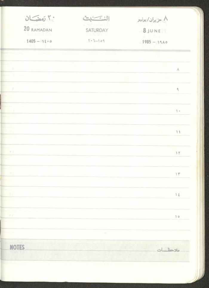 Mahmoud Khreisheh Diaries, Thinnaba- Tulkarm, 1985