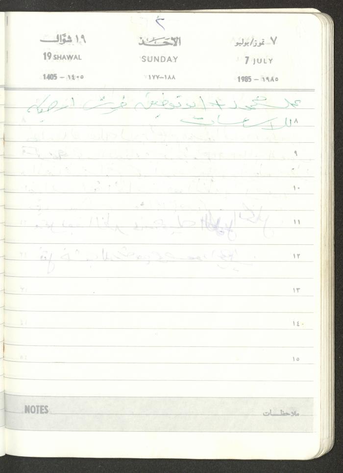 Mahmoud Khreisheh Diaries, Thinnaba- Tulkarm, 1985