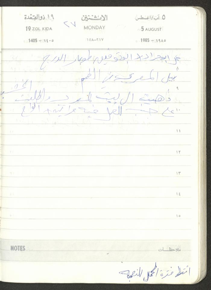 Mahmoud Khreisheh Diaries, Thinnaba- Tulkarm, 1985