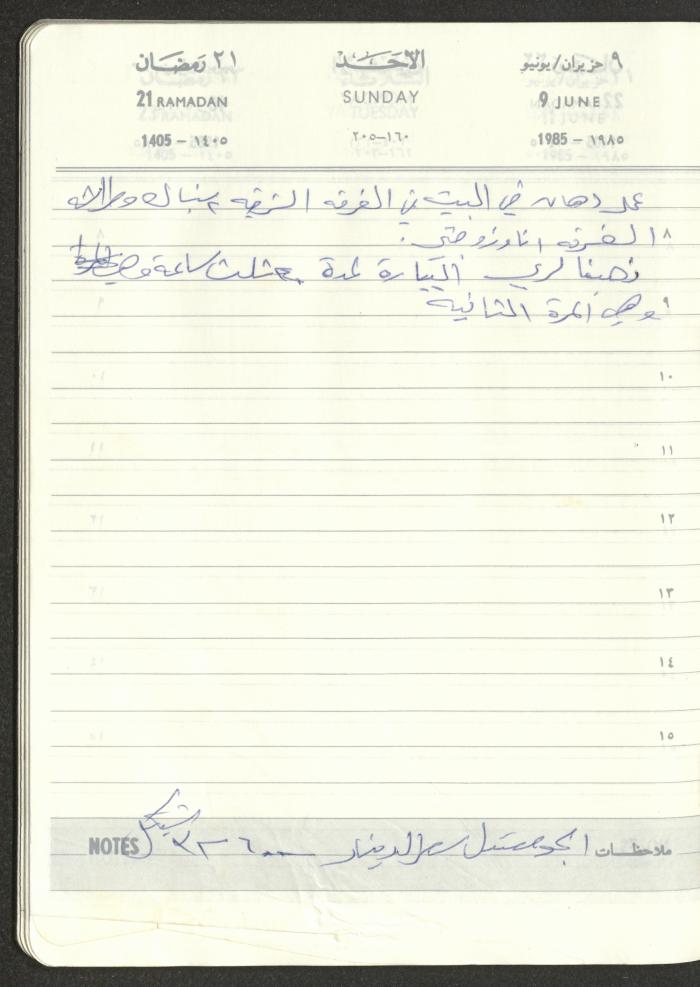 Mahmoud Khreisheh Diaries, Thinnaba- Tulkarm, 1985
