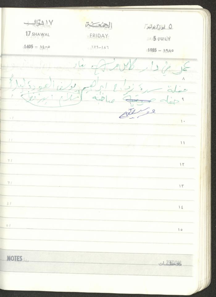 Mahmoud Khreisheh Diaries, Thinnaba- Tulkarm, 1985