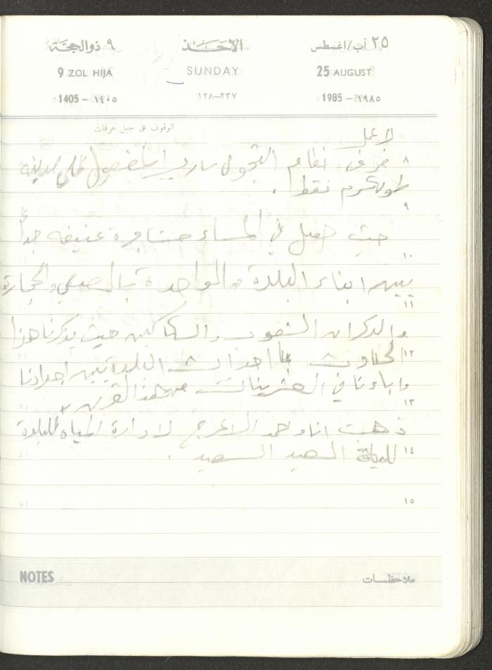 Mahmoud Khreisheh Diaries, Thinnaba- Tulkarm, 1985