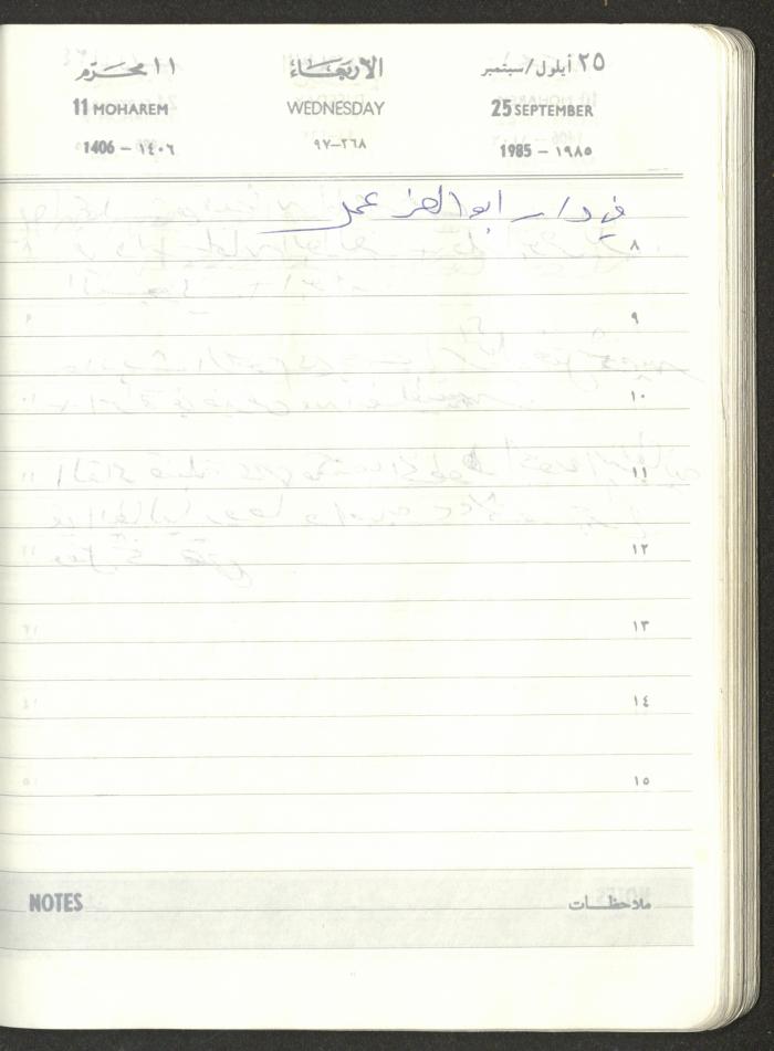 Mahmoud Khreisheh Diaries, Thinnaba- Tulkarm, 1985