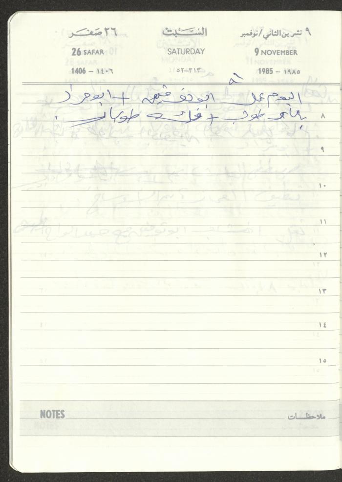 Mahmoud Khreisheh Diaries, Thinnaba- Tulkarm, 1985