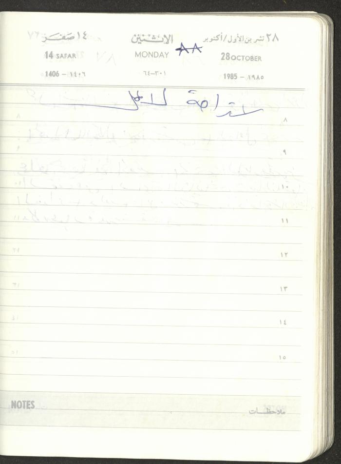Mahmoud Khreisheh Diaries, Thinnaba- Tulkarm, 1985