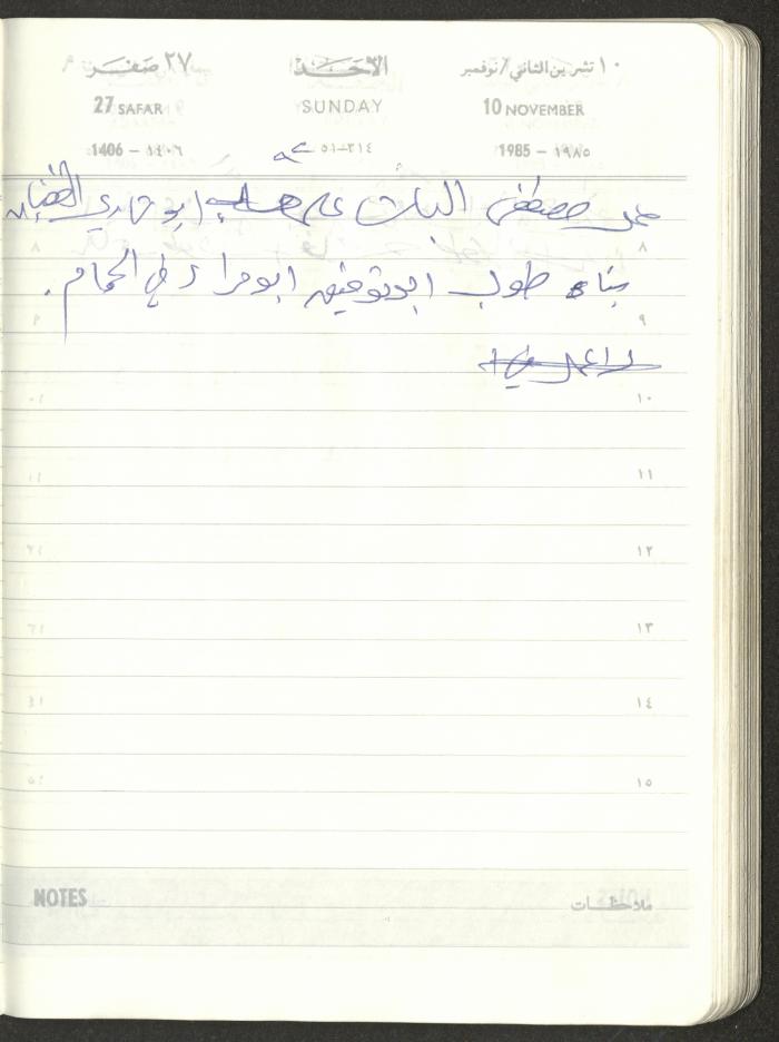Mahmoud Khreisheh Diaries, Thinnaba- Tulkarm, 1985