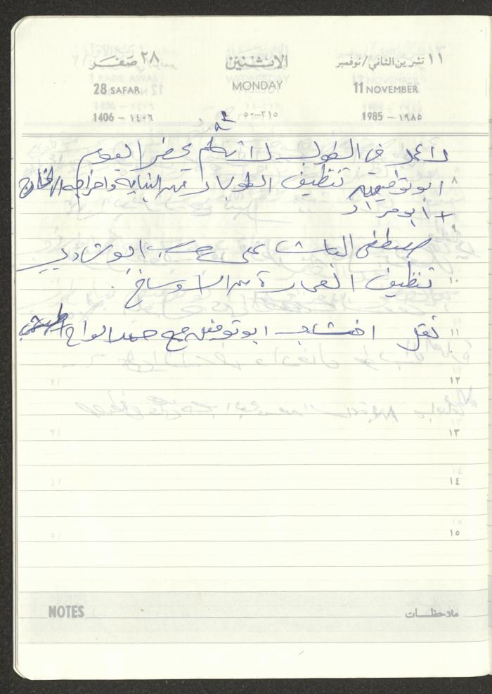 Mahmoud Khreisheh Diaries, Thinnaba- Tulkarm, 1985
