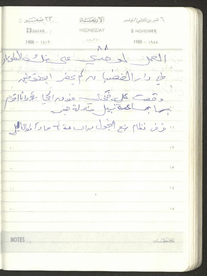 Mahmoud Khreisheh Diaries, Thinnaba- Tulkarm, 1985