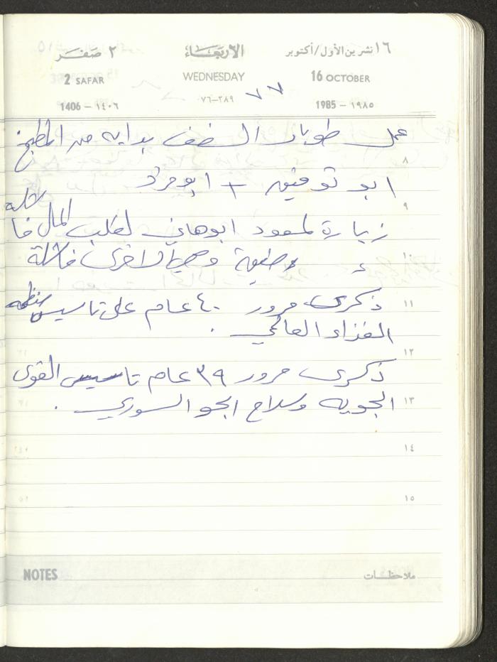 Mahmoud Khreisheh Diaries, Thinnaba- Tulkarm, 1985