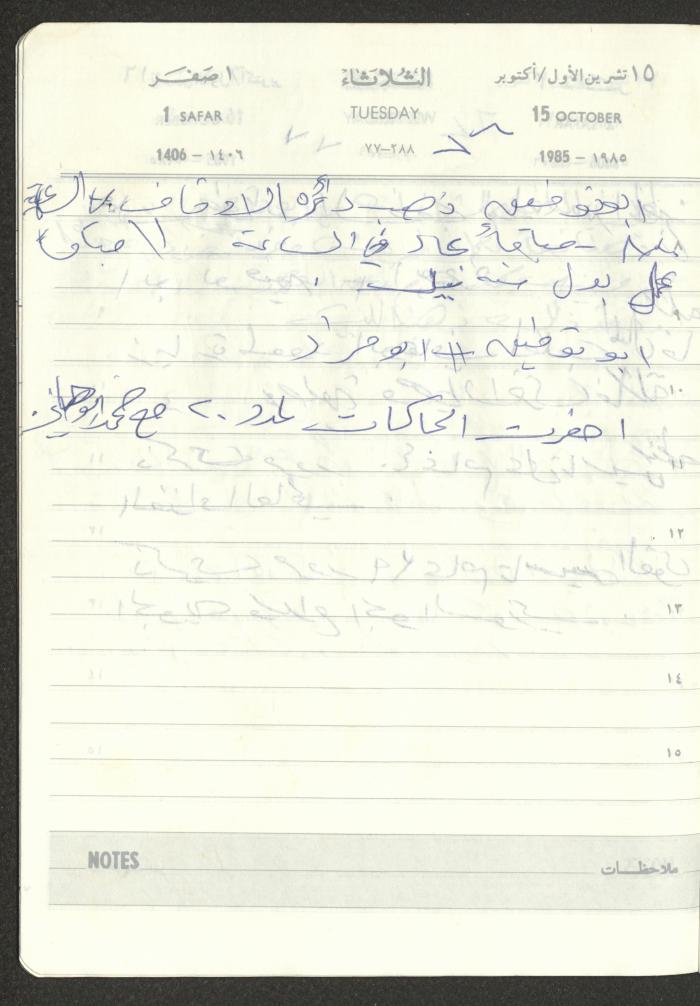 Mahmoud Khreisheh Diaries, Thinnaba- Tulkarm, 1985