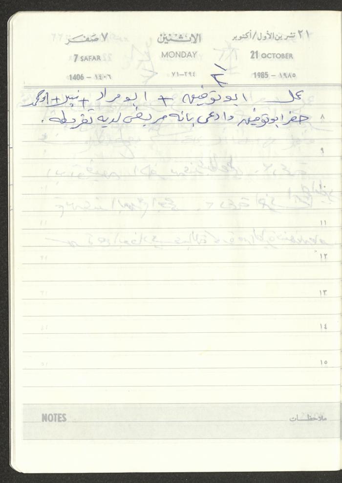 Mahmoud Khreisheh Diaries, Thinnaba- Tulkarm, 1985