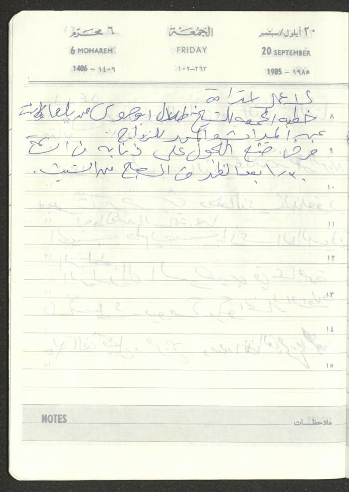 Mahmoud Khreisheh Diaries, Thinnaba- Tulkarm, 1985