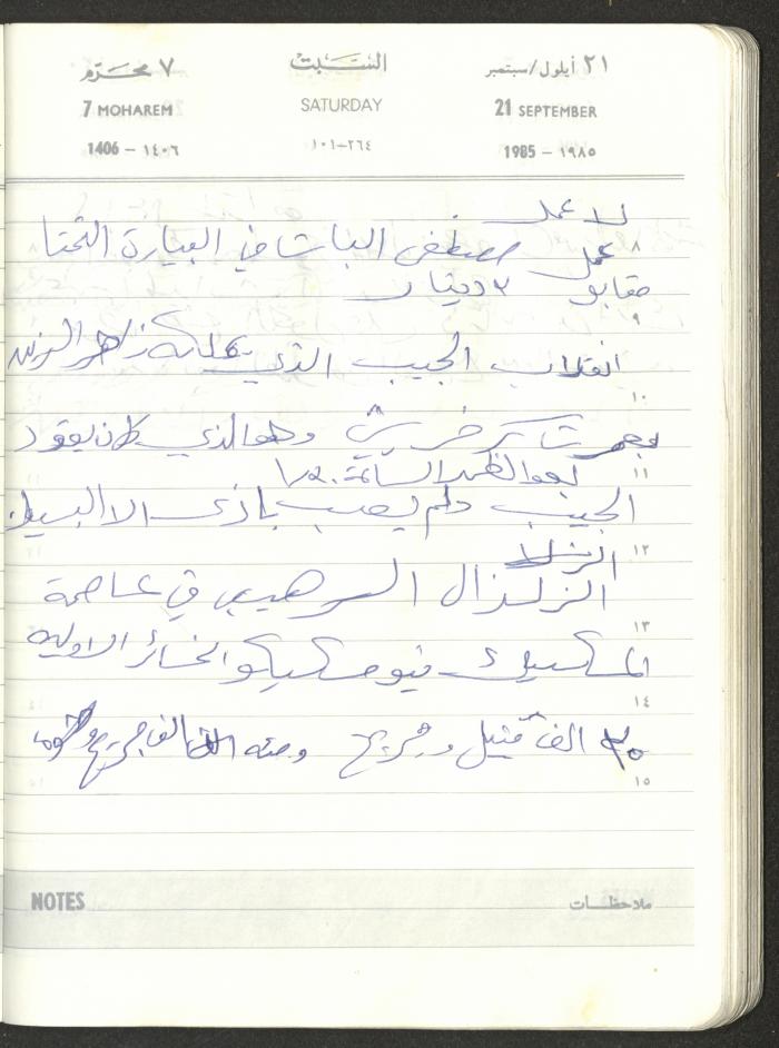 Mahmoud Khreisheh Diaries, Thinnaba- Tulkarm, 1985