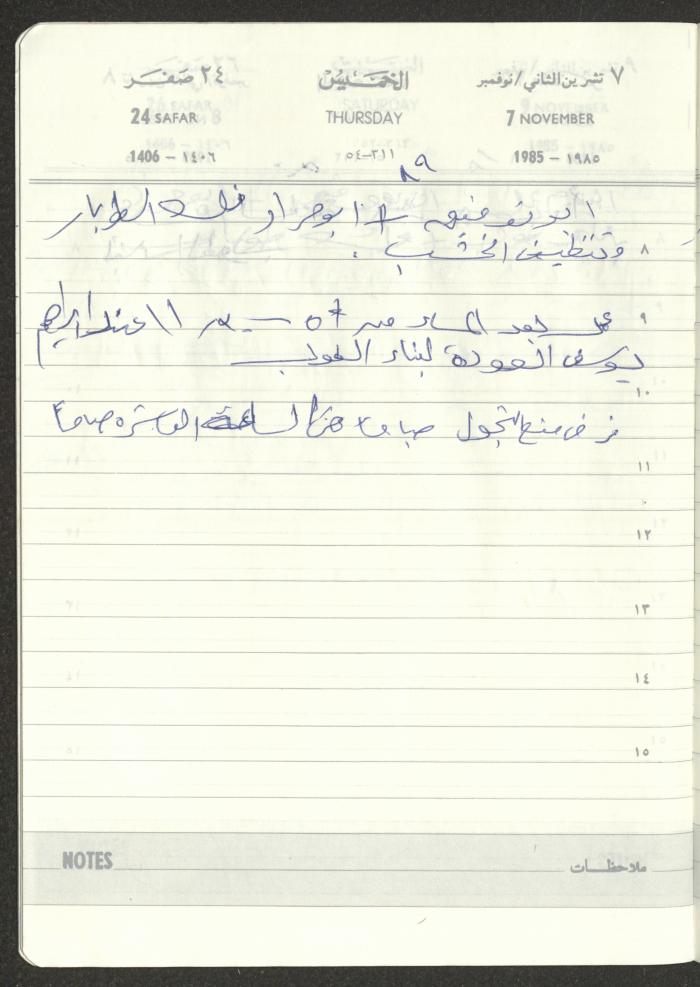 Mahmoud Khreisheh Diaries, Thinnaba- Tulkarm, 1985