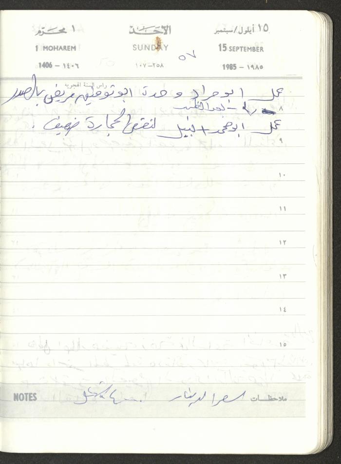 Mahmoud Khreisheh Diaries, Thinnaba- Tulkarm, 1985