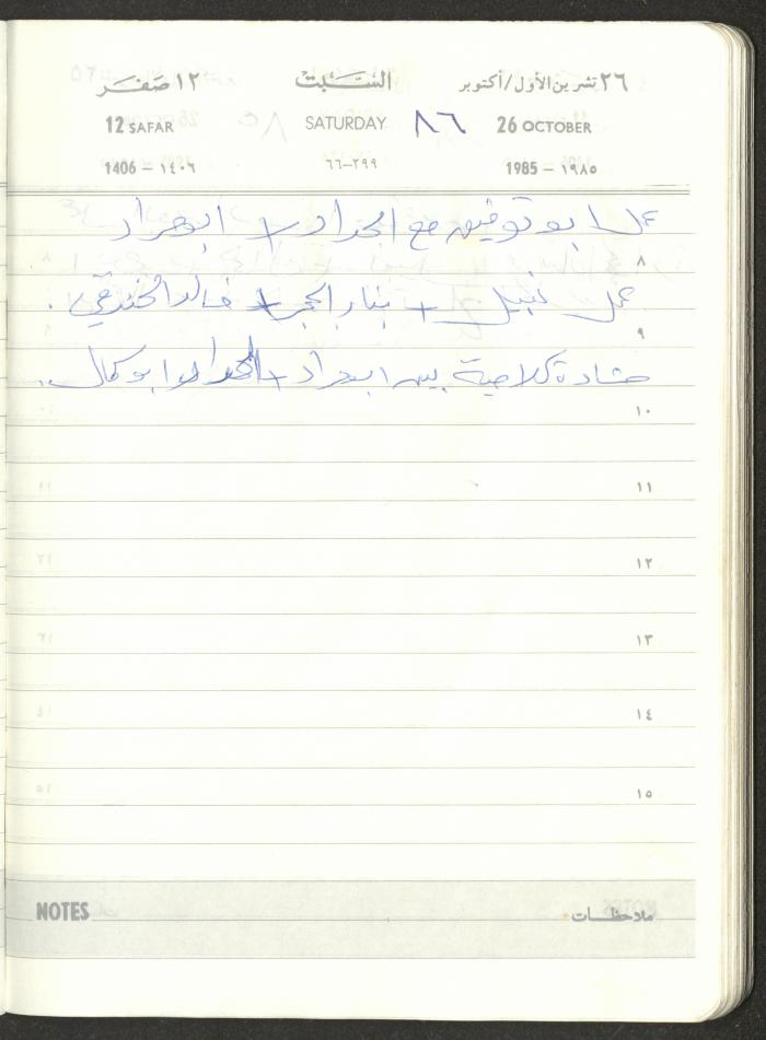 Mahmoud Khreisheh Diaries, Thinnaba- Tulkarm, 1985