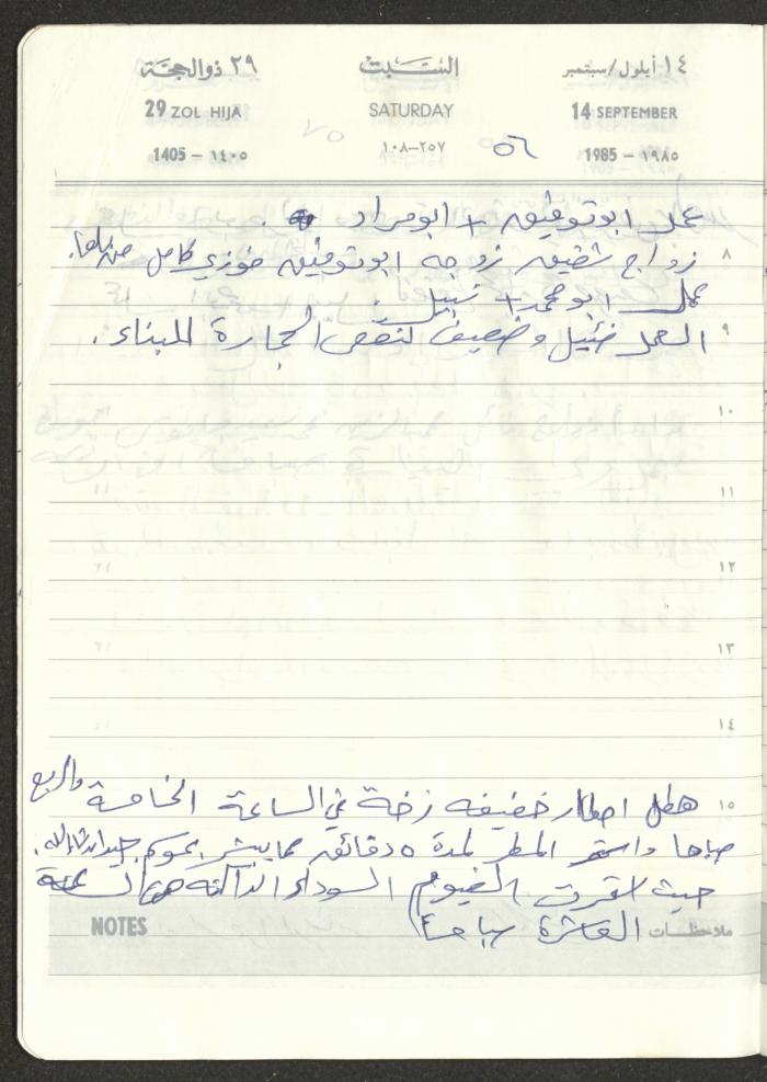 Mahmoud Khreisheh Diaries, Thinnaba- Tulkarm, 1985