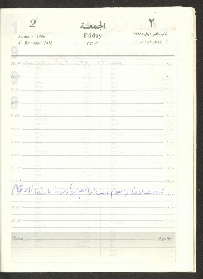 يوميات محمود خريشة، ذنابة- طولكرم، 1998