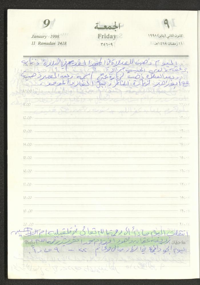 يوميات محمود خريشة، ذنابة- طولكرم، 1998