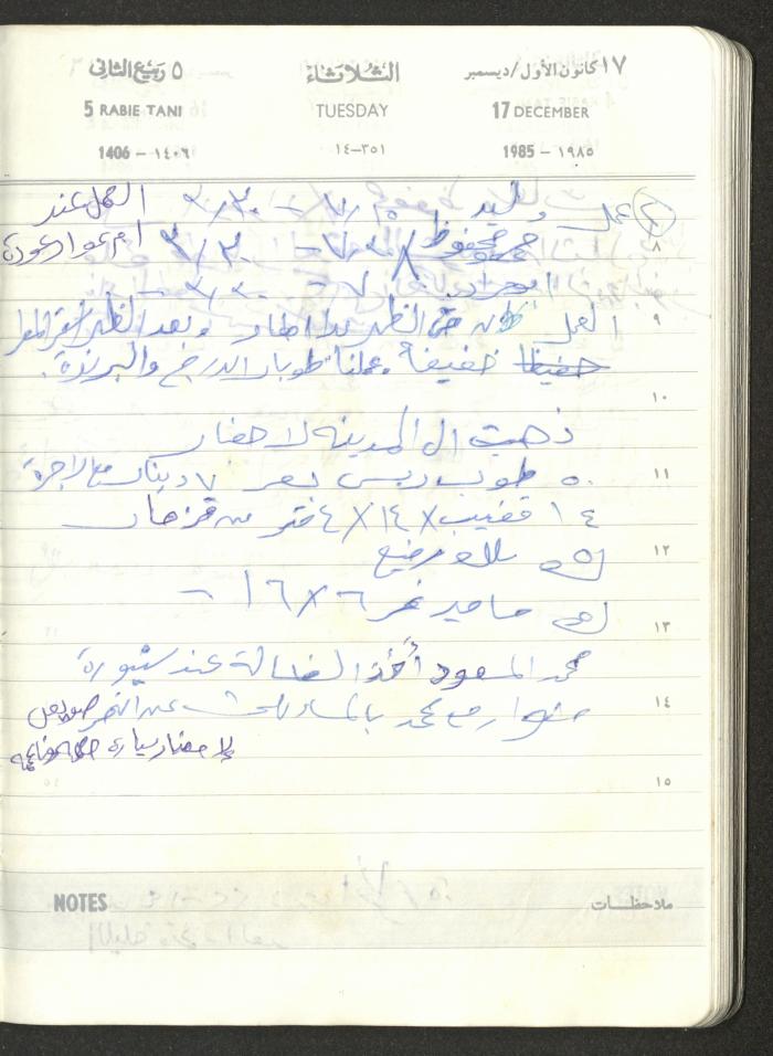 Mahmoud Khreisheh Diaries, Thinnaba- Tulkarm, 1985