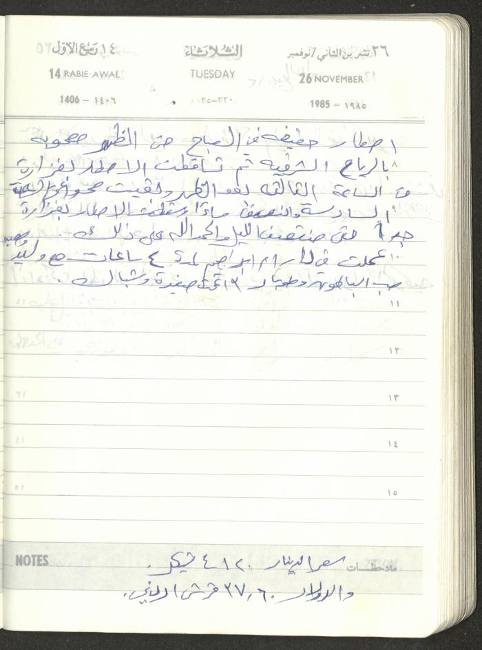Mahmoud Khreisheh Diaries, Thinnaba- Tulkarm, 1985