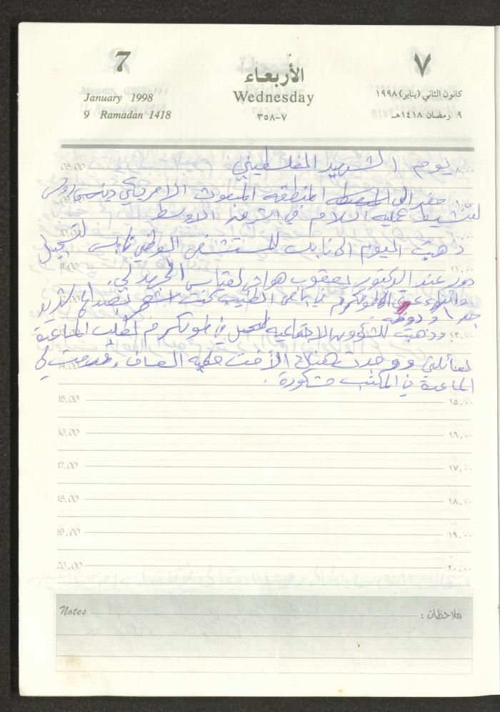 يوميات محمود خريشة، ذنابة- طولكرم، 1998
