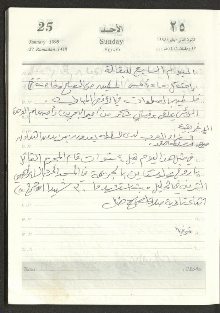 يوميات محمود خريشة، ذنابة- طولكرم، 1998