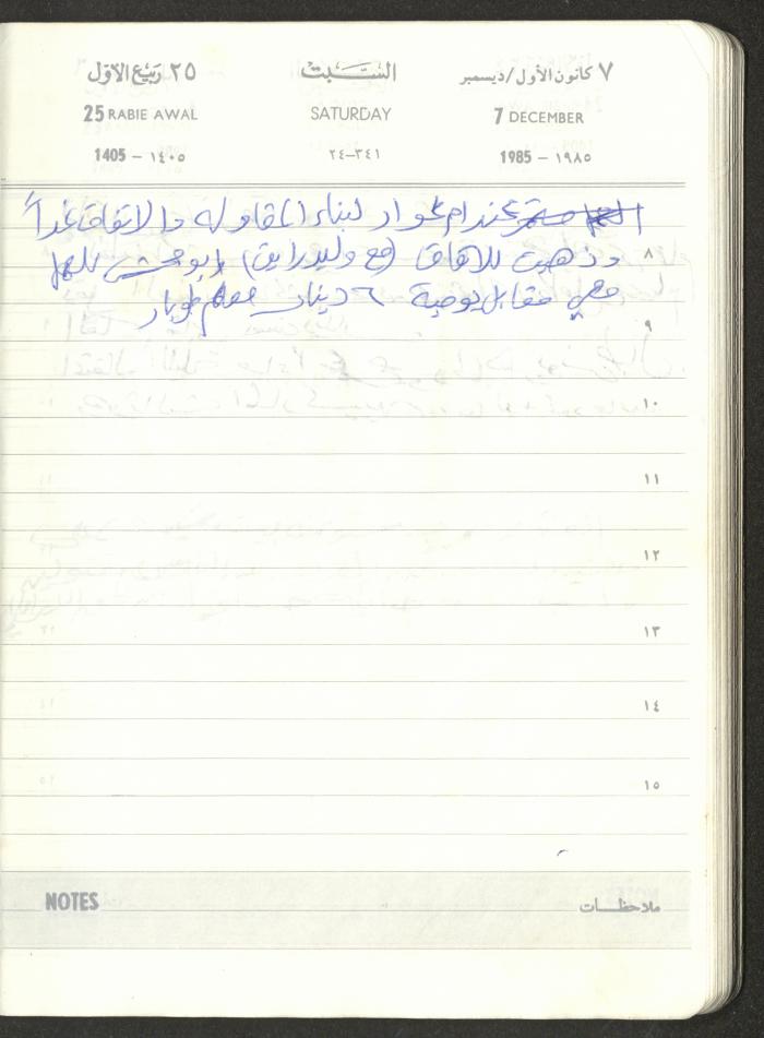 Mahmoud Khreisheh Diaries, Thinnaba- Tulkarm, 1985