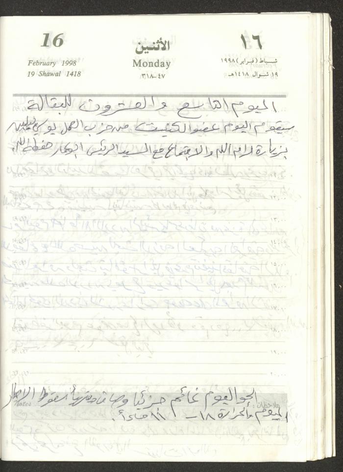 يوميات محمود خريشة، ذنابة- طولكرم، 1998