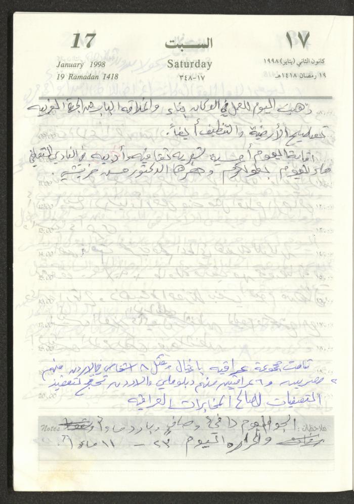 يوميات محمود خريشة، ذنابة- طولكرم، 1998