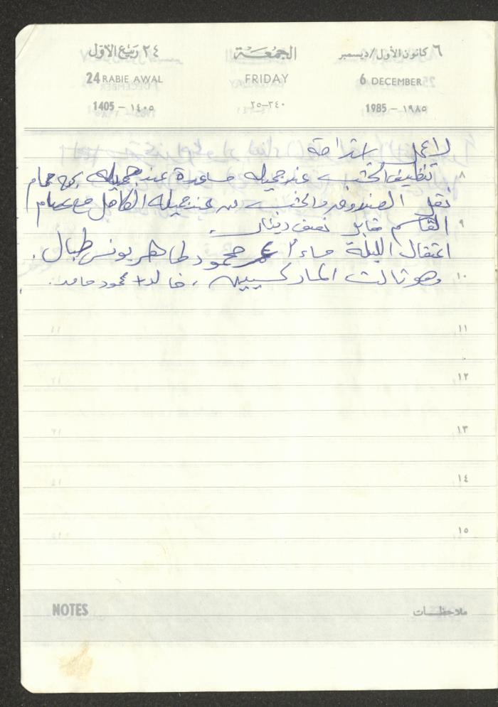 Mahmoud Khreisheh Diaries, Thinnaba- Tulkarm, 1985