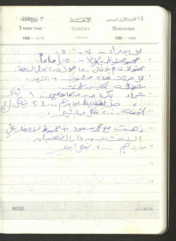 Mahmoud Khreisheh Diaries, Thinnaba- Tulkarm, 1985