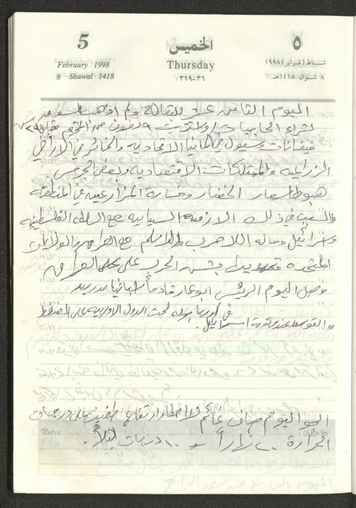 يوميات محمود خريشة، ذنابة- طولكرم، 1998