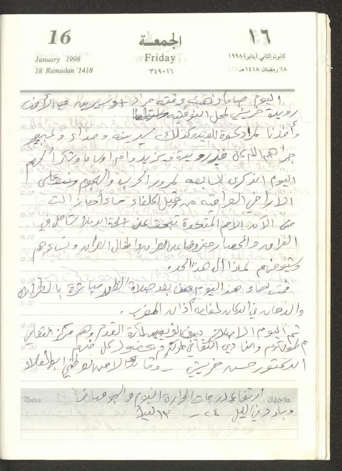 يوميات محمود خريشة، ذنابة- طولكرم، 1998