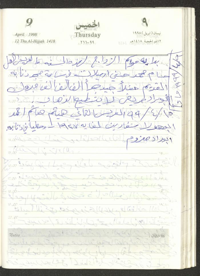 يوميات محمود خريشة، ذنابة- طولكرم، 1998