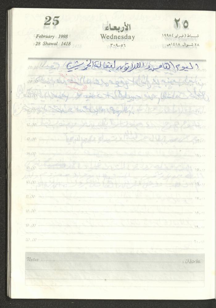 يوميات محمود خريشة، ذنابة- طولكرم، 1998