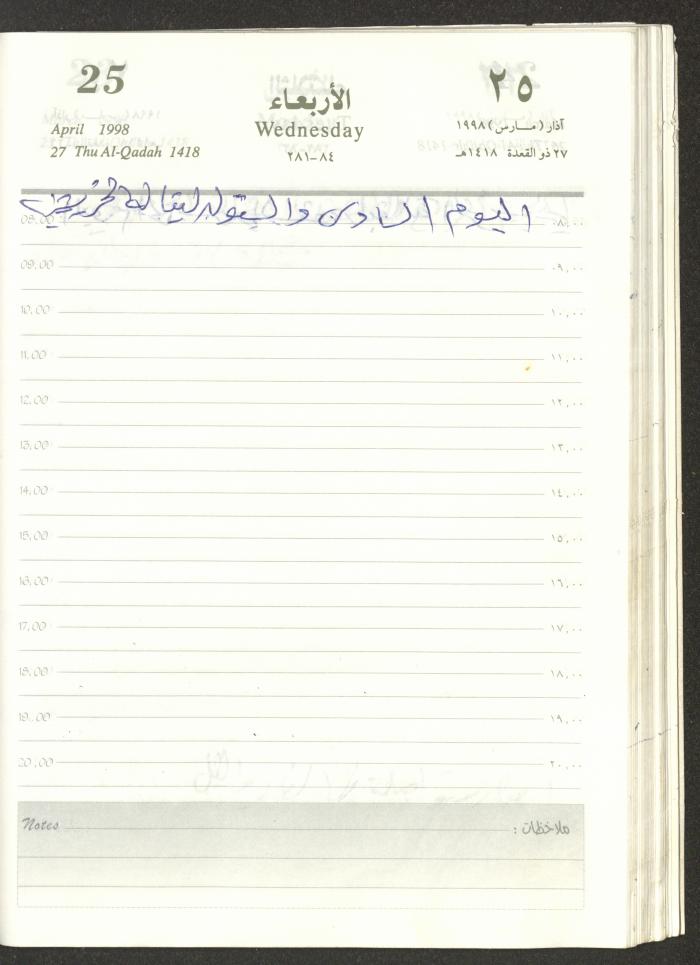 يوميات محمود خريشة، ذنابة- طولكرم، 1998