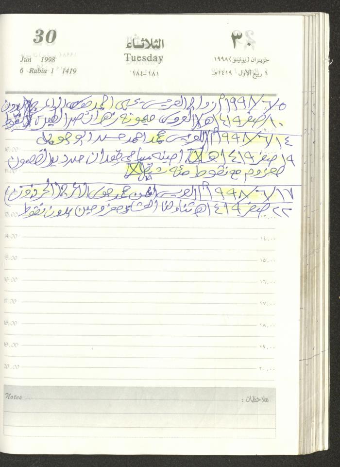 يوميات محمود خريشة، ذنابة- طولكرم، 1998