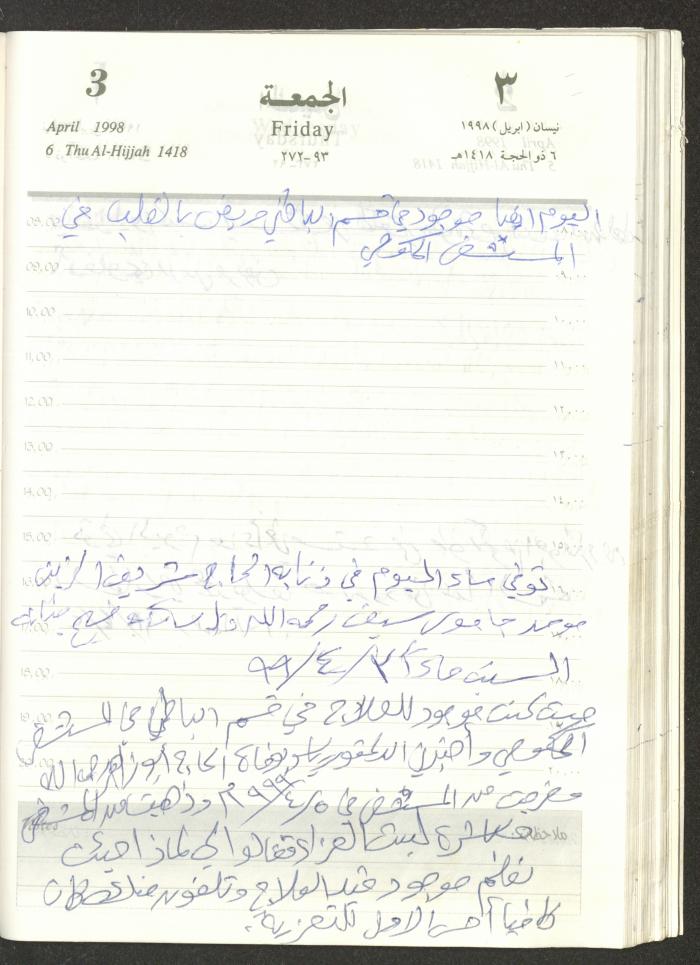 يوميات محمود خريشة، ذنابة- طولكرم، 1998